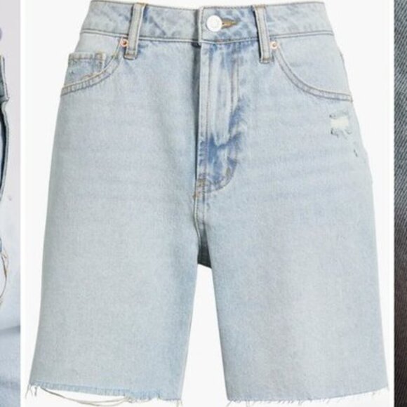 BP. High Rise Raw Hem Denim Jean Shorts Light Wash NWT Women’s Casual - Picture 7 of 10
